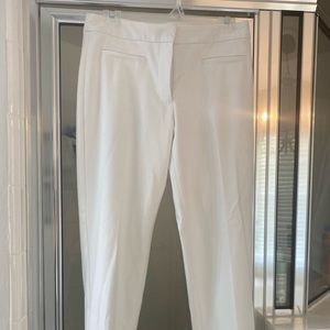 White ankle length work wear pants